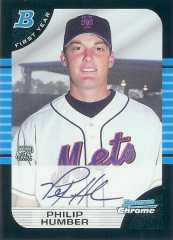 2005 Bowman Chrome Baseball Philip Humber Autographed RC Card