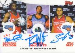 Topps NBA Triple Rookie Photo Shoot Felton/McCants/May Autograph Card